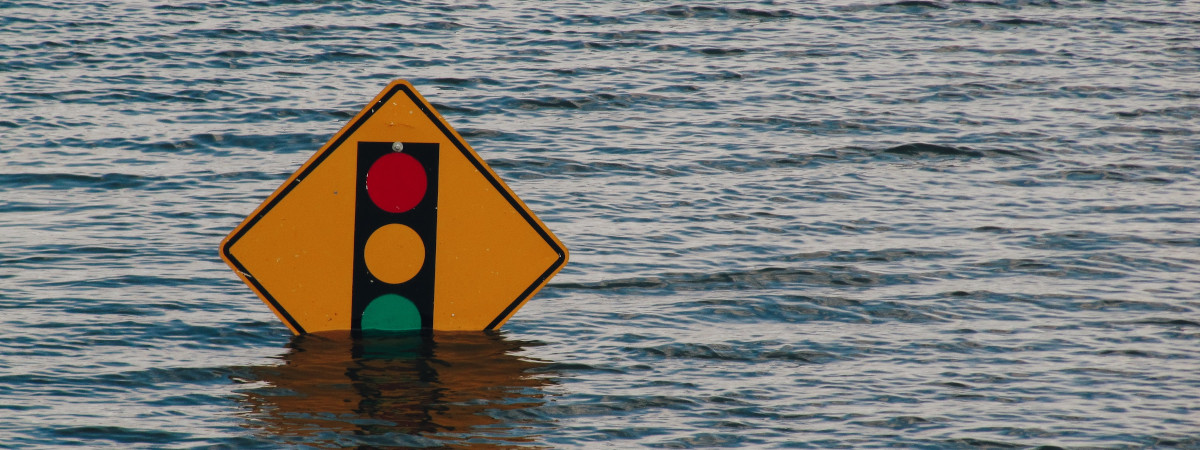traffic sign underwater
