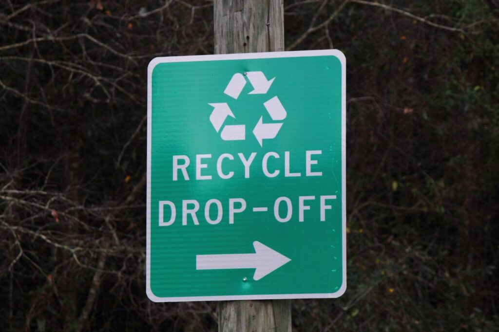 Sign reading "Recycle Drop-Off"